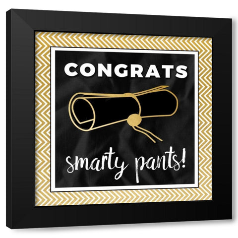 Smarty Pants in Gold Black Modern Wood Framed Art Print by Perrenoud, Aubree