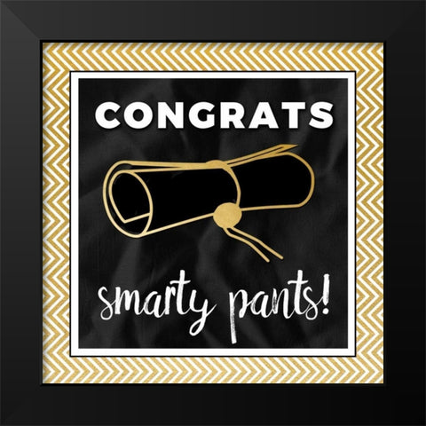 Smarty Pants in Gold Black Modern Wood Framed Art Print by Perrenoud, Aubree