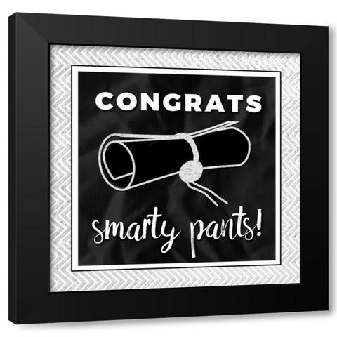 Smarty Pants Silver Black Modern Wood Framed Art Print by Perrenoud, Aubree