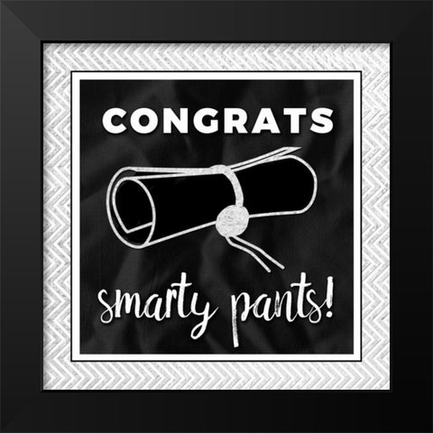 Smarty Pants Silver Black Modern Wood Framed Art Print by Perrenoud, Aubree