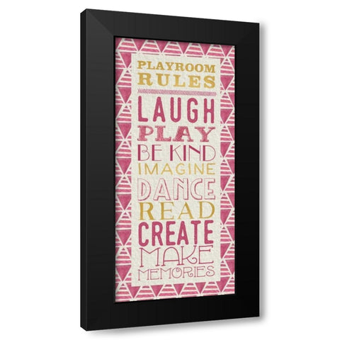 Playroom Rules Black Modern Wood Framed Art Print by Perrenoud, Aubree