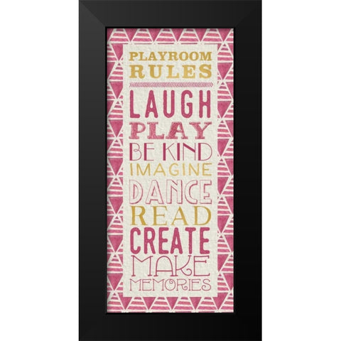 Playroom Rules Black Modern Wood Framed Art Print by Perrenoud, Aubree
