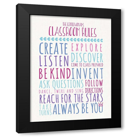 Gentlewomans Classroom Rules Black Modern Wood Framed Art Print by Perrenoud, Aubree