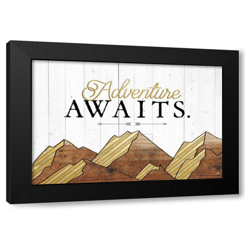 Adventure Awaits Black Modern Wood Framed Art Print by Perrenoud, Aubree