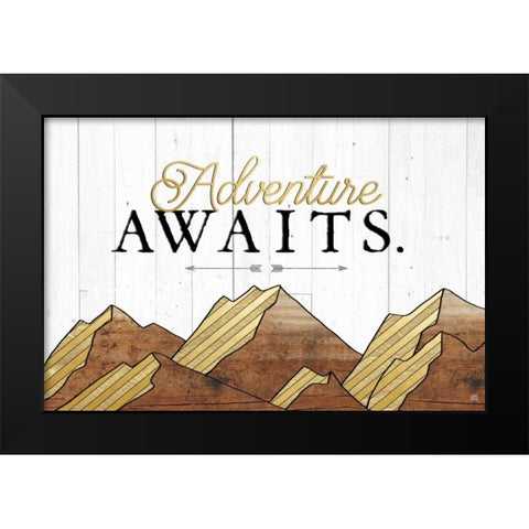 Adventure Awaits Black Modern Wood Framed Art Print by Perrenoud, Aubree