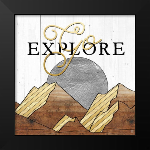 Go Explore Black Modern Wood Framed Art Print by Perrenoud, Aubree