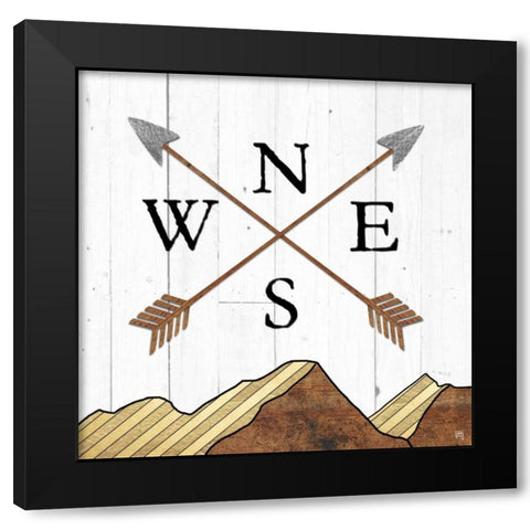 Compass Black Modern Wood Framed Art Print by Perrenoud, Aubree