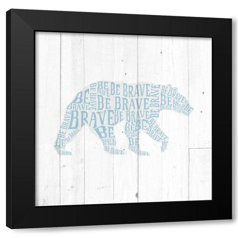 Bear Shiplap Black Modern Wood Framed Art Print by Perrenoud, Aubree