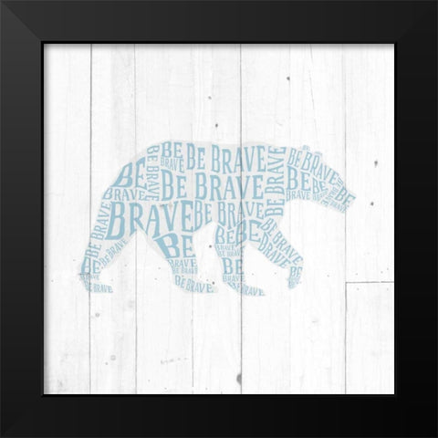 Bear Shiplap Black Modern Wood Framed Art Print by Perrenoud, Aubree