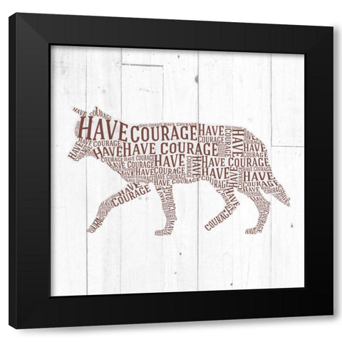 Wolf Shiplap Black Modern Wood Framed Art Print by Perrenoud, Aubree