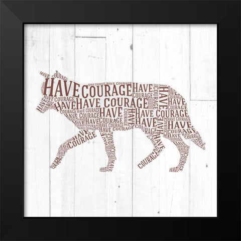 Wolf Shiplap Black Modern Wood Framed Art Print by Perrenoud, Aubree