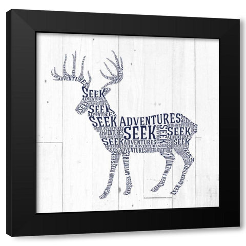Deer Shiplap Black Modern Wood Framed Art Print by Perrenoud, Aubree