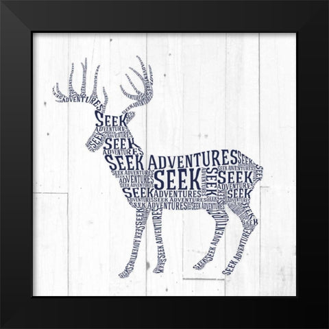 Deer Shiplap Black Modern Wood Framed Art Print by Perrenoud, Aubree