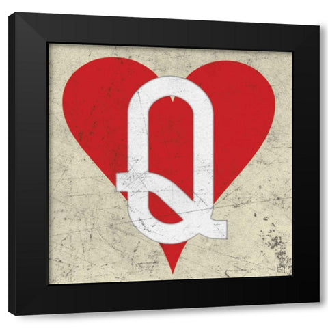 Queen of Hearts Antique Black Modern Wood Framed Art Print by Perrenoud, Aubree