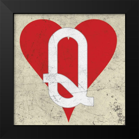 Queen of Hearts Antique Black Modern Wood Framed Art Print by Perrenoud, Aubree