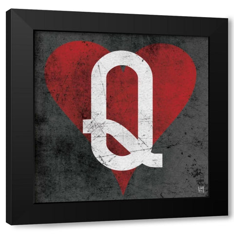 Queen of Hearts Gray Black Modern Wood Framed Art Print with Double Matting by Perrenoud, Aubree