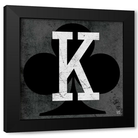 King of Clubs Gray Black Modern Wood Framed Art Print by Perrenoud, Aubree