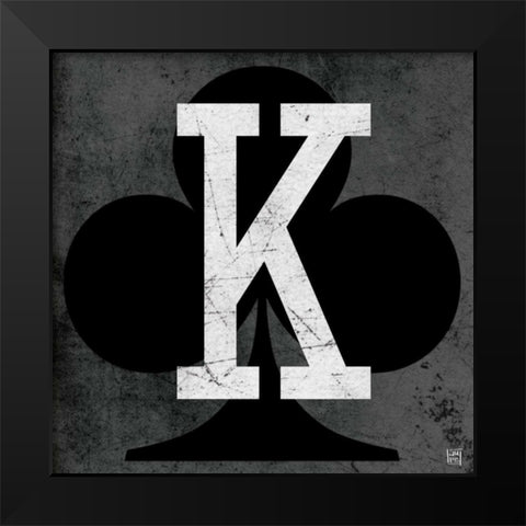 King of Clubs Gray Black Modern Wood Framed Art Print by Perrenoud, Aubree