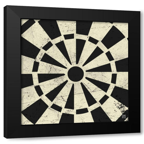 Dart Board Antique Black Modern Wood Framed Art Print with Double Matting by Perrenoud, Aubree