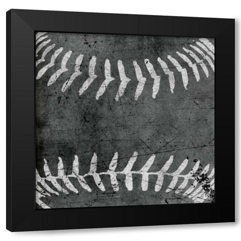 Baseball Black Modern Wood Framed Art Print with Double Matting by Perrenoud, Aubree