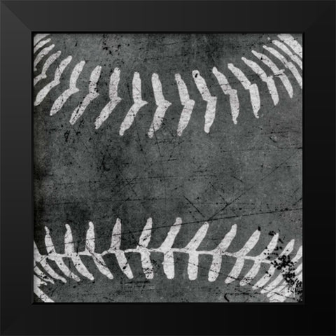 Baseball Black Modern Wood Framed Art Print by Perrenoud, Aubree