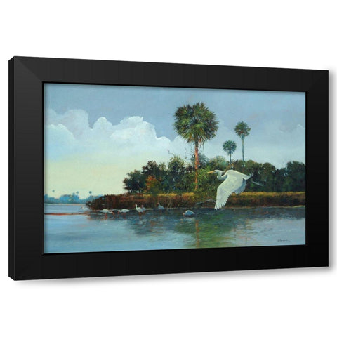 Flying Low Black Modern Wood Framed Art Print by Bansemer, Roger