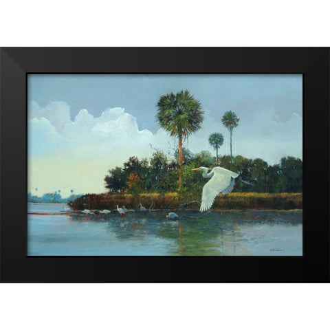 Flying Low Black Modern Wood Framed Art Print by Bansemer, Roger