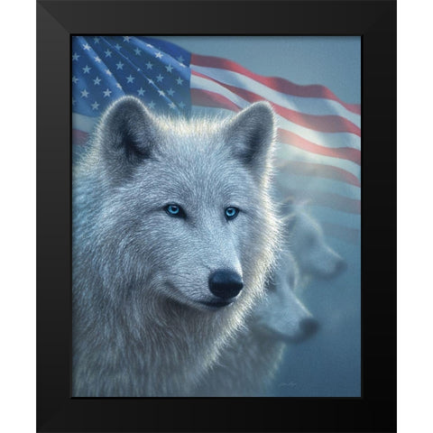 Arctic Wolves America Black Modern Wood Framed Art Print by Bogle, Collin