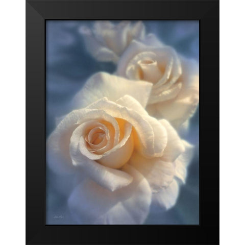 White Roses - Unforgettable Black Modern Wood Framed Art Print by Bogle, Collin