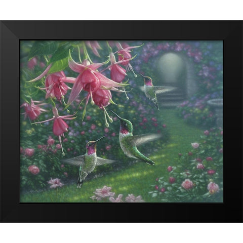 Hummingbird Haven Black Modern Wood Framed Art Print by Bogle, Collin
