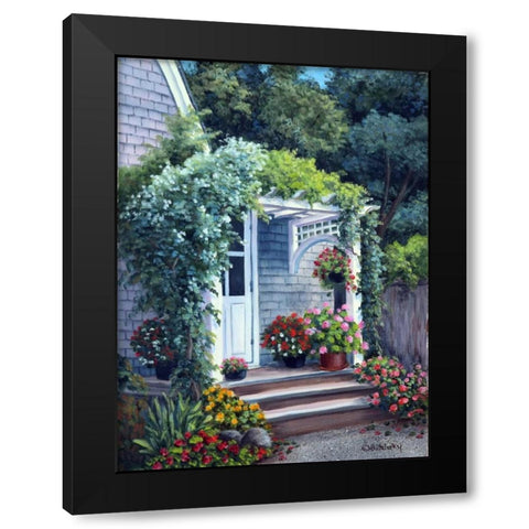Gray House Arbor Black Modern Wood Framed Art Print with Double Matting by Felisky, Barbara