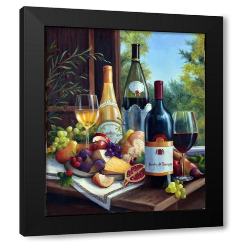 Still Life with Wines Black Modern Wood Framed Art Print with Double Matting by Felisky, Barbara