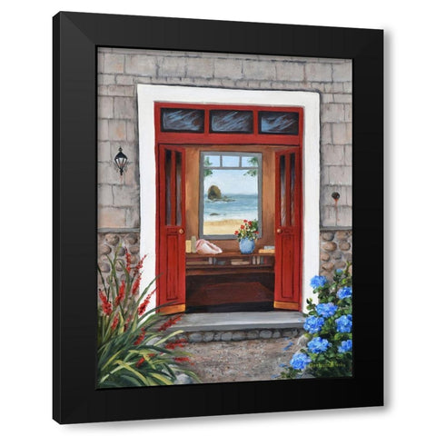 Beach House Entry Black Modern Wood Framed Art Print by Felisky, Barbara