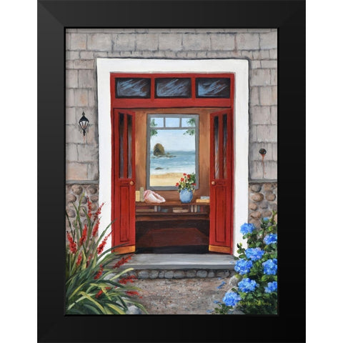 Beach House Entry Black Modern Wood Framed Art Print by Felisky, Barbara