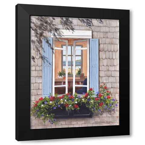 Beach House Window Black Modern Wood Framed Art Print by Felisky, Barbara