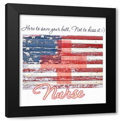 All American Nurse Black Modern Wood Framed Art Print by Baldwin, Jim