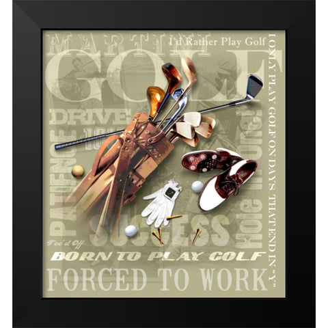 Golf Black Modern Wood Framed Art Print by Baldwin, Jim