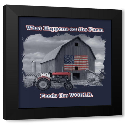 Feed the World Black Modern Wood Framed Art Print by Baldwin, Jim