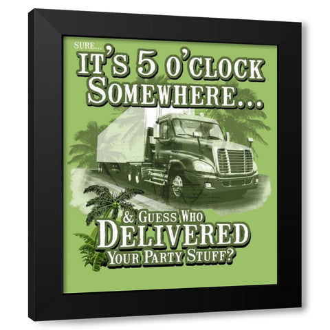 Its 5 O-clock Somewhere Black Modern Wood Framed Art Print by Baldwin, Jim