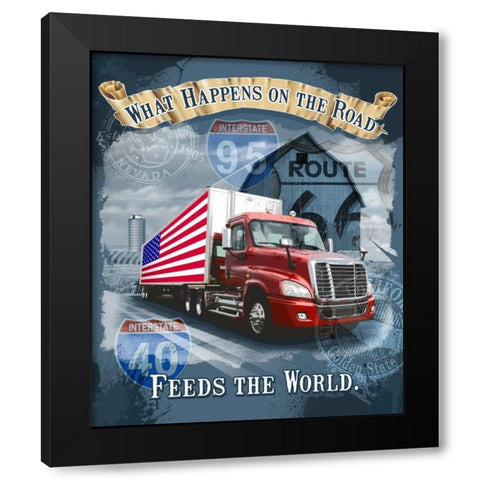 Feeds the World Black Modern Wood Framed Art Print by Baldwin, Jim