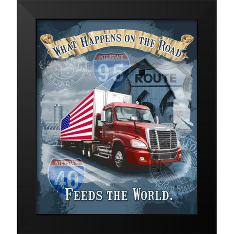 Feeds the World Black Modern Wood Framed Art Print by Baldwin, Jim