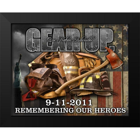 Gear Up Black Modern Wood Framed Art Print by Baldwin, Jim