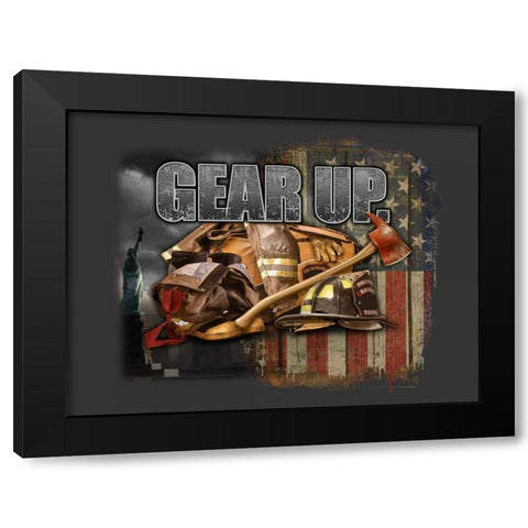 Gear Up Black Modern Wood Framed Art Print with Double Matting by Baldwin, Jim