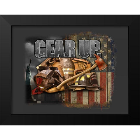 Gear Up Black Modern Wood Framed Art Print by Baldwin, Jim