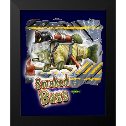 Smoked Bass Black Modern Wood Framed Art Print by Baldwin, Jim