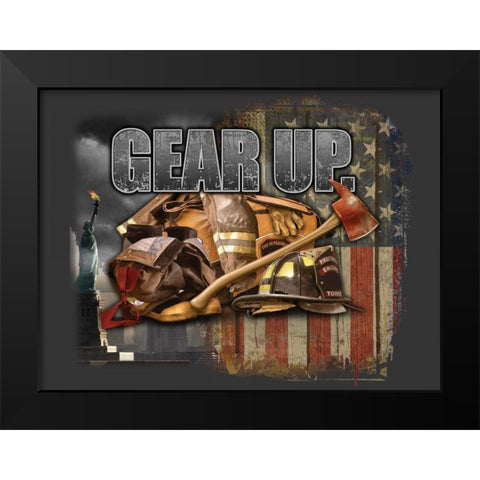 Gear Up Black Modern Wood Framed Art Print by Baldwin, Jim