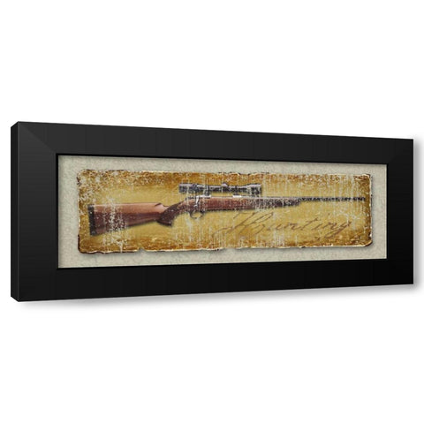 Hunting Rifle Black Modern Wood Framed Art Print with Double Matting by Baldwin, Jim