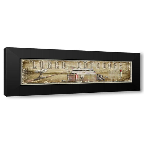 Lured Outdoors Black Modern Wood Framed Art Print with Double Matting by Baldwin, Jim