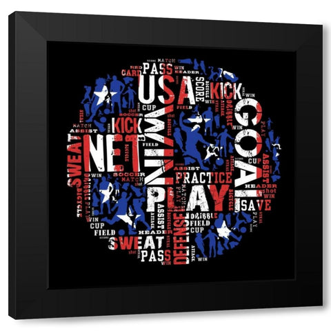 Soccer Black Modern Wood Framed Art Print by Baldwin, Jim