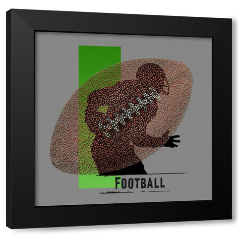 Football Black Modern Wood Framed Art Print by Baldwin, Jim